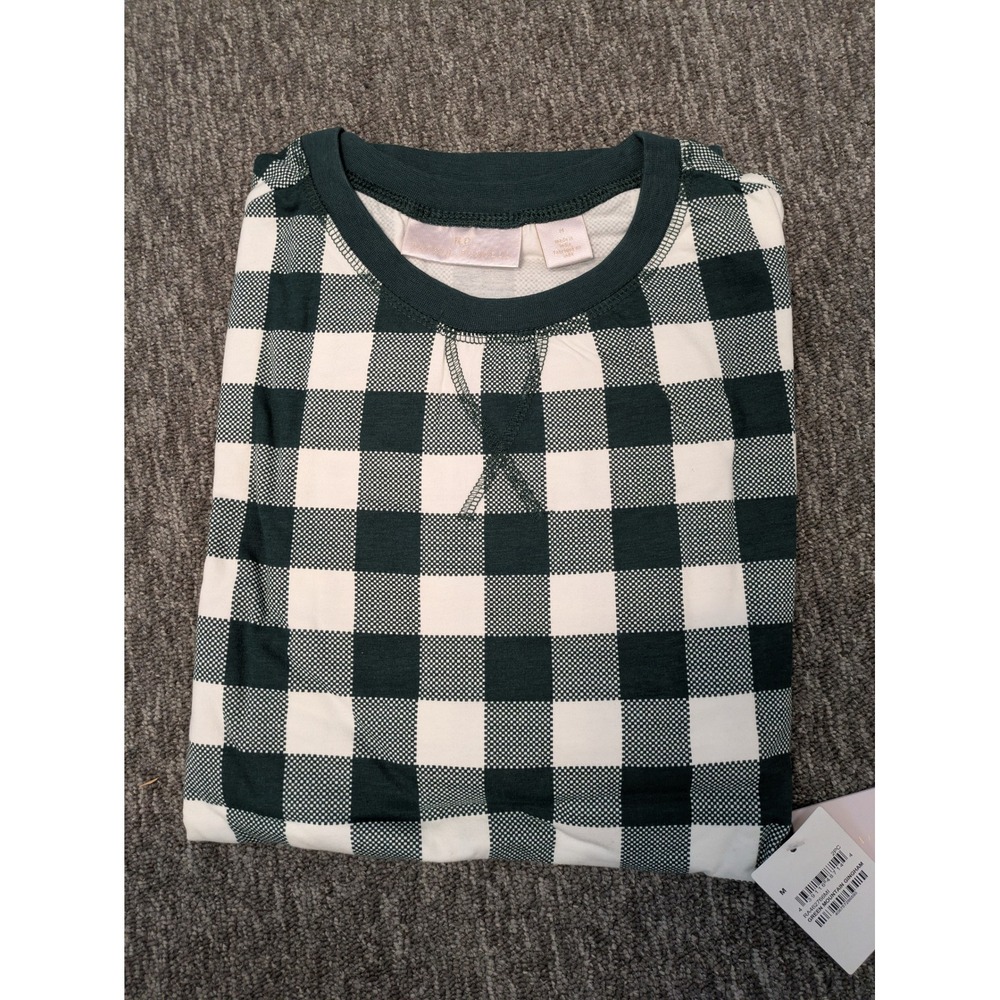 Rachel Parcell Green Buffalo Check Gingham Long Sleeve Shirt Women's Medium NWT
